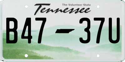 TN license plate B4737U