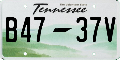 TN license plate B4737V