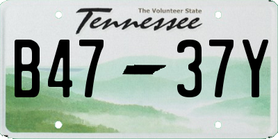 TN license plate B4737Y