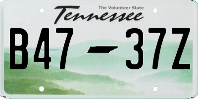 TN license plate B4737Z