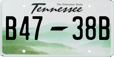 TN license plate B4738B