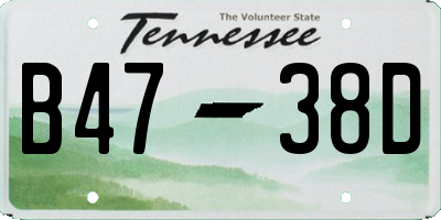 TN license plate B4738D