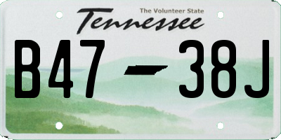 TN license plate B4738J