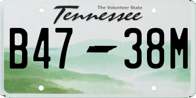 TN license plate B4738M