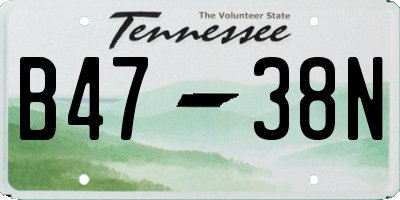 TN license plate B4738N