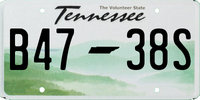 TN license plate B4738S