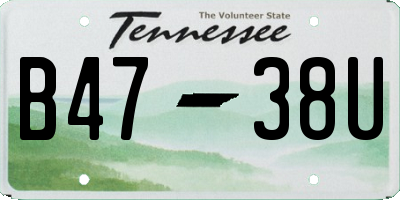 TN license plate B4738U