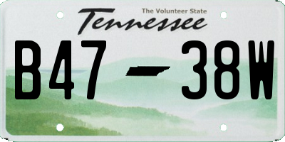 TN license plate B4738W