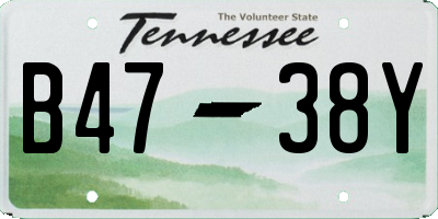 TN license plate B4738Y