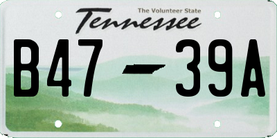TN license plate B4739A