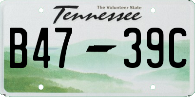 TN license plate B4739C
