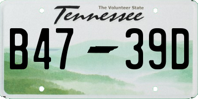 TN license plate B4739D