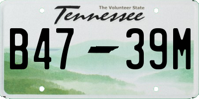 TN license plate B4739M