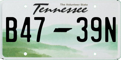 TN license plate B4739N
