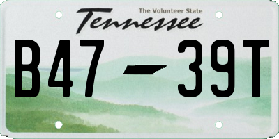 TN license plate B4739T