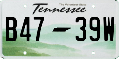 TN license plate B4739W