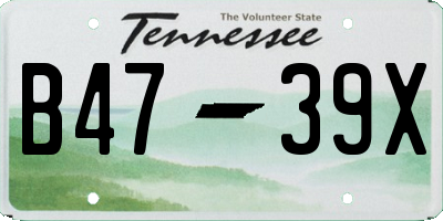 TN license plate B4739X