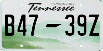 TN license plate B4739Z