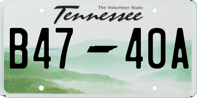 TN license plate B4740A