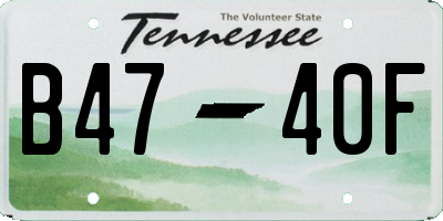 TN license plate B4740F