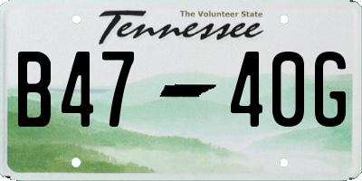 TN license plate B4740G