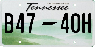 TN license plate B4740H