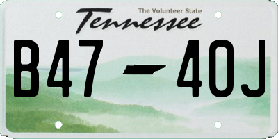 TN license plate B4740J
