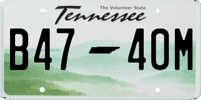 TN license plate B4740M