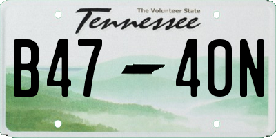 TN license plate B4740N