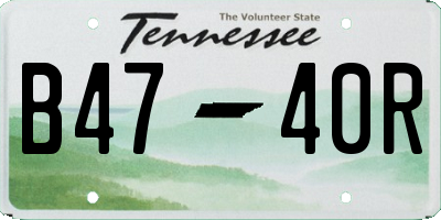 TN license plate B4740R