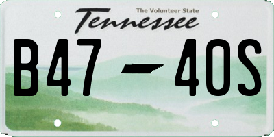 TN license plate B4740S