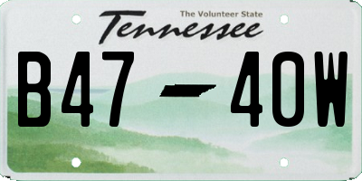 TN license plate B4740W