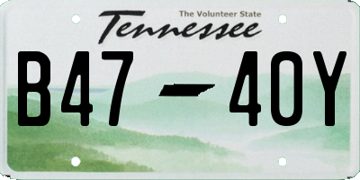 TN license plate B4740Y