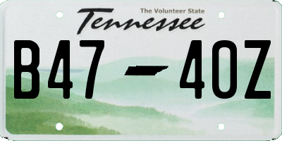 TN license plate B4740Z