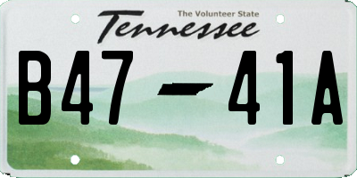TN license plate B4741A
