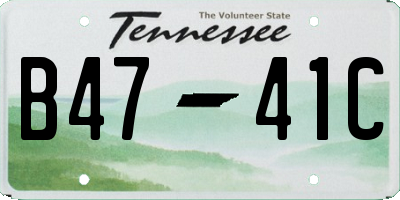 TN license plate B4741C