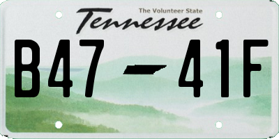 TN license plate B4741F