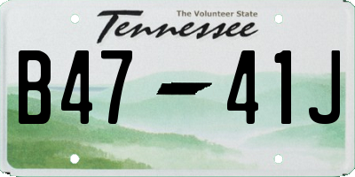 TN license plate B4741J