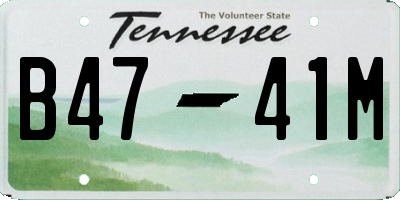 TN license plate B4741M