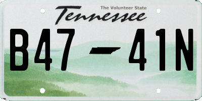 TN license plate B4741N