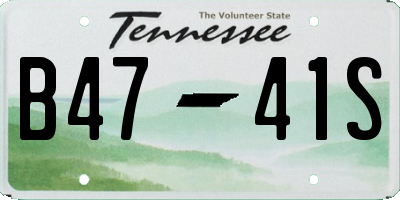 TN license plate B4741S