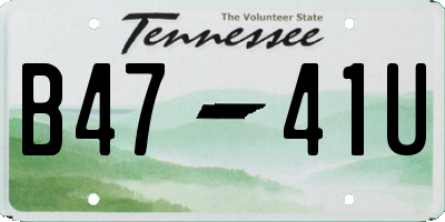 TN license plate B4741U