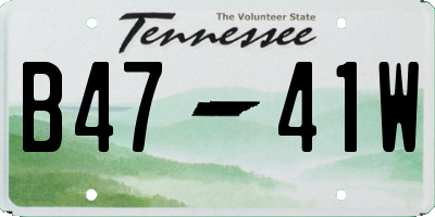 TN license plate B4741W