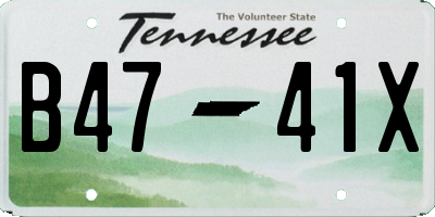 TN license plate B4741X