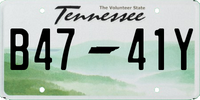TN license plate B4741Y
