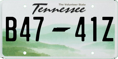 TN license plate B4741Z