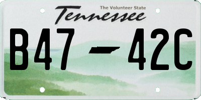 TN license plate B4742C