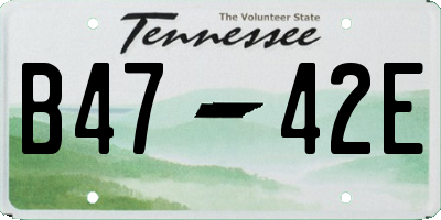 TN license plate B4742E