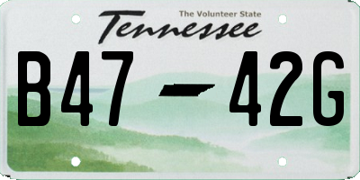 TN license plate B4742G