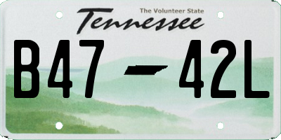 TN license plate B4742L
